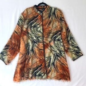 MlleGabriel Women's 20 Tiger Striped Eylash Sweater Jacket